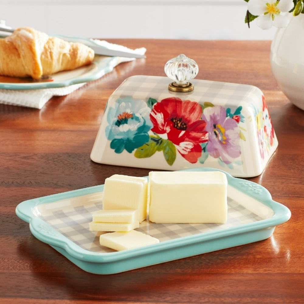 💕 New Pioneer Woman Sweet Romance Blossoms  Double Stick Butter Dish